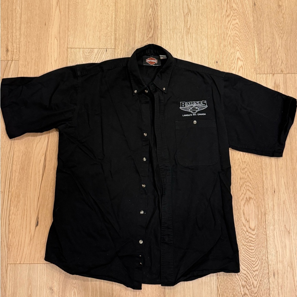 Barnes Harley Davidson Button Up